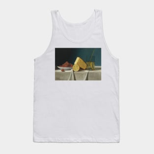 Still Life with Cake, Lemon, Strawberries and Glass by John Frederick Peto Tank Top